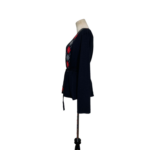 Sag Harbor black buttoned belted cardigan with attached top size XL - Picture 5 of 7